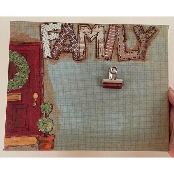 FAMILY CLIP 8"X10" size holds smaller photo Front Door CANVAS FRAME GLORYHAUS - Picture 2 of 4